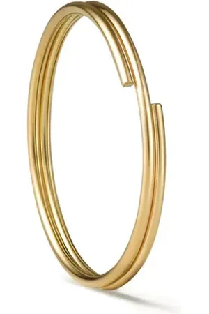 SHIHARA Pendiente Double Hoop 20 en oro amarillo de 18kt