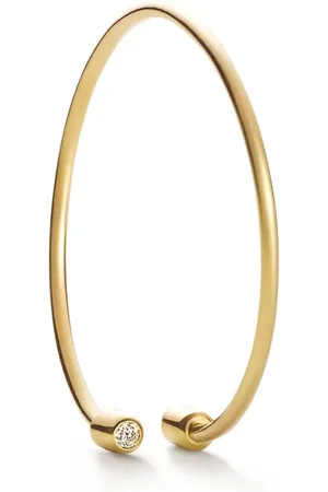 SHIHARA Pendiente Twist Round 03 en oro amarillo de 18kt con diamantes