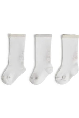 Brunello Cucinelli Pack de tres pares de calcetines con logo en intarsia