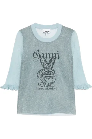 Ganni Top con detalle Bunny