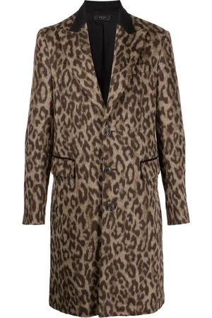 AMIRI Abrigo con botones y estampado de leopardo