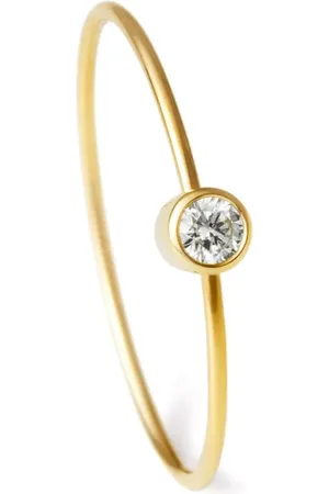 SHIHARA Pendiente de aro One-Stone 03 en oro amarillo de 9kt con diamantes