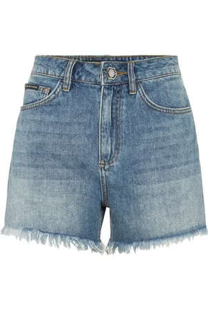 Philipp Plein Pantalones vaqueros cortos con logo bordado