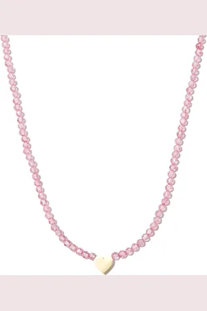 Roxanne First Collar Warrior Heart en oro amarillo de 14kt con amazonita