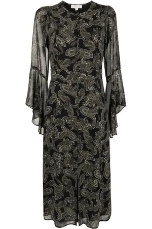 Michael Kors Vestido midi con motivo de cachemira