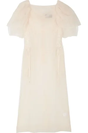 Simone Rocha Vestido midi con detalle de corsé