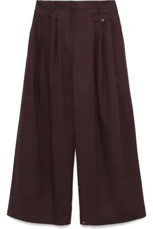 tibi Pantalones palazzo de sarga con pinzas
