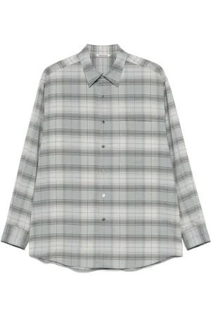 Auralee Camisa de lana a cuadros