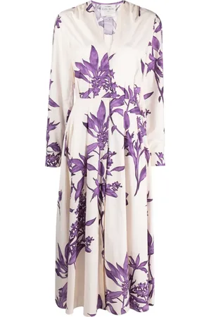 FORTE FORTE Vestido camisero largo con estampado floral