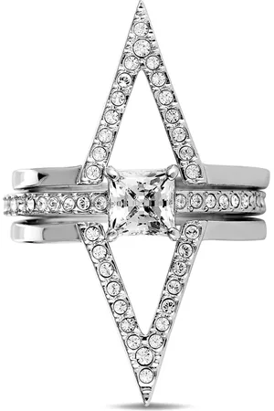 Swarovski Juego de anillos Funk en platino