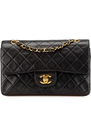 CHANEL Bolso de hombro Classic pequeño de piel de borrego con solapa doble 1991-1994