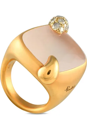Pomellato Anillo Ritratto en oro amarillo de 18 ct con diamante y cuarzo