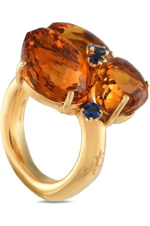 Pomellato Anillo Bahia en oro amarillo de 18 ct con citrino y zafiro