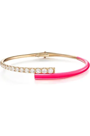 Melissa Kaye Pulsera Lola en oro amarillo de 18kt con diamantes
