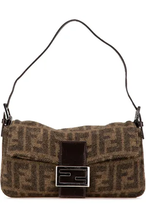 Fendi Bolso de hombro Baguette mini de lana con detalle de monograma Zucca característico 2010-2024