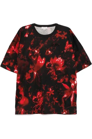 Alexander McQueen Camiseta con hombros caídos
