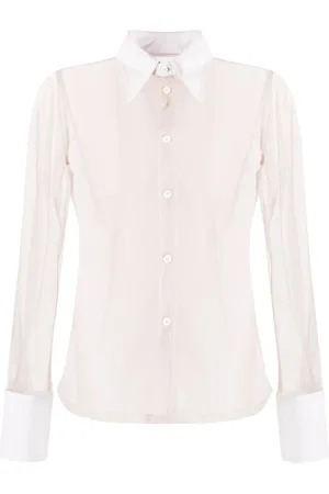 Maison Margiela Camisa semitranslúcida de manga larga