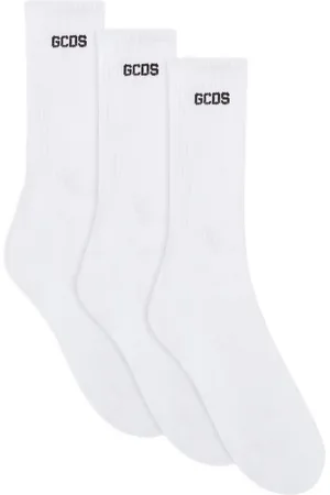 GCDS Pack de tres pares de calcetines con logo