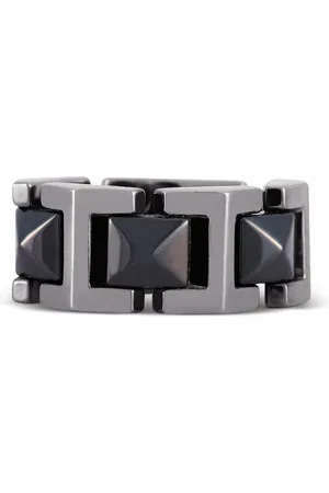 VERSACE Anillo en oro blanco de 18 ct con logo grabado