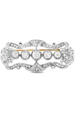 LB Exclusive Broche Antique en oro blanco y amarillo de 18 ct con diamantes