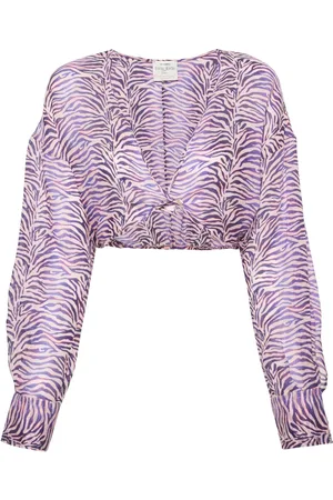 FORTE FORTE Blusa corta con estampado de cebra