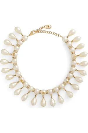 Dolce & Gabbana Collar de perlas con aplique del logo