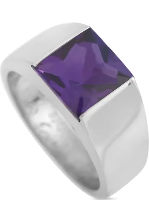 Cartier Anillo Tank en oro blanco de 18 ct con amatista