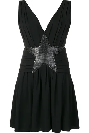 Saint Laurent Vestido corto con aplique de estrella