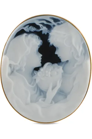 LB Exclusive Broche Cameo en oro amarillo de 18 ct con ónix
