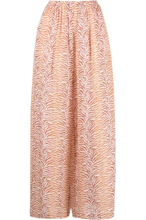 FORTE FORTE Pantalones anchos con estampado de cebra