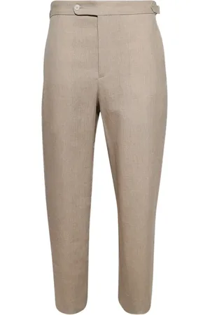 BODE Pantalones de lino con tira lateral