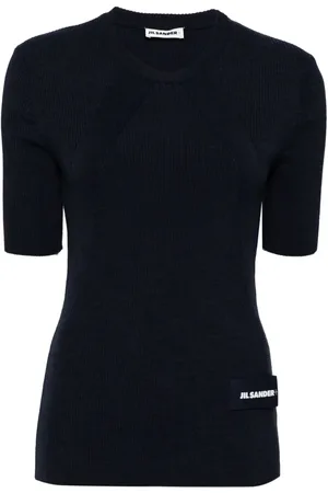 Jil Sander Top con parche del logo