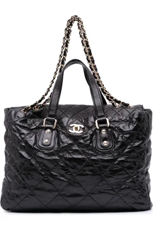 CHANEL Bolso satchel Portobello grande acolchado de piel de becerro 2008-2009