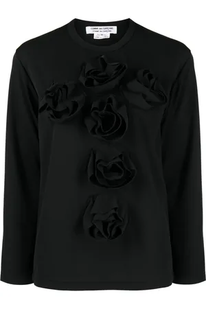 Comme des Garçons Sudadera de piqué con apliques florales