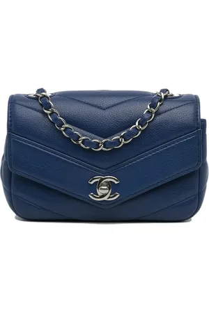 CHANEL Bandolera Data Center Envelope Flap mini de cuero caviar y chevron 2017-2018