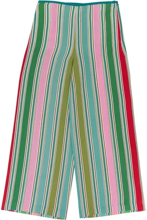 Loro Piana Pantalones de seda anchos y multicolor