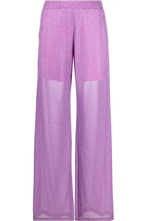 AMEN Pantalones anchos metalizados