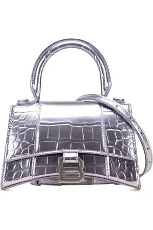 Balenciaga Bolso satchel Hourglass XS de piel de becerro metalizada con relieve 2018-2024