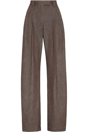 Brunello Cucinelli Pantalones holgados con diseño curvo