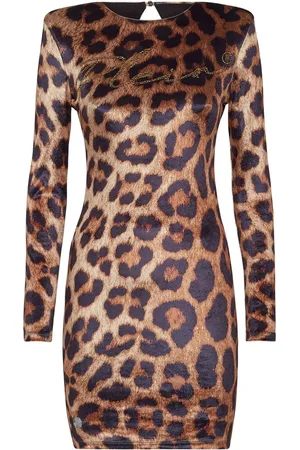 Philipp Plein Vestido corto con motivo de leopardo