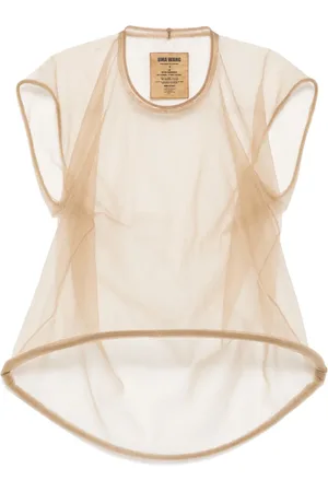 UMA WANG Top Transparent sin mangas