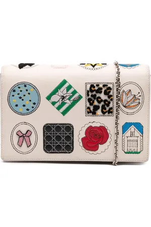Dior Bandolera con correa de cadena y parche de cuero 2016