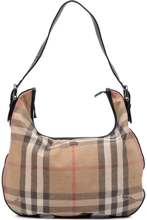 Burberry Bolso de hombro House Check Glittered Canvas Hobo 2000-2007