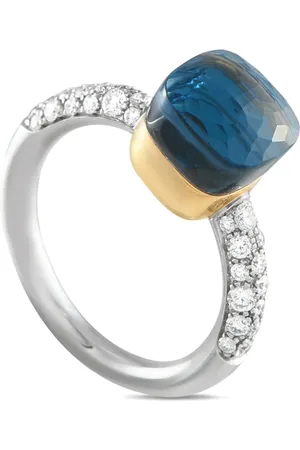 Pomellato Anillo Nudo en oro amarillo de 18 ct con diamante y topacio