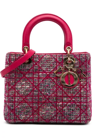Dior Bolso satchel Macrocannage Lady Dior mediano de tweed 2012