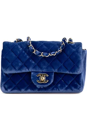 CHANEL Bandolera mini rectangular de terciopelo con solapa 2015-2016
