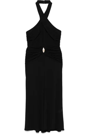 Elisabetta Franchi Vestido midi con placa del logo