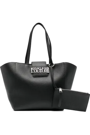 VERSACE Bolso shopper con placa del logo