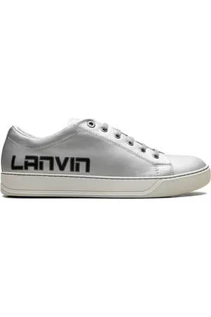 Lanvin Zapatillas "Metallic Grey" con logo estampado