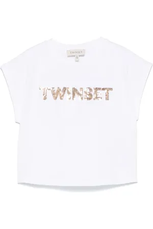 Twin-Set Camiseta con logo de lentejuelas